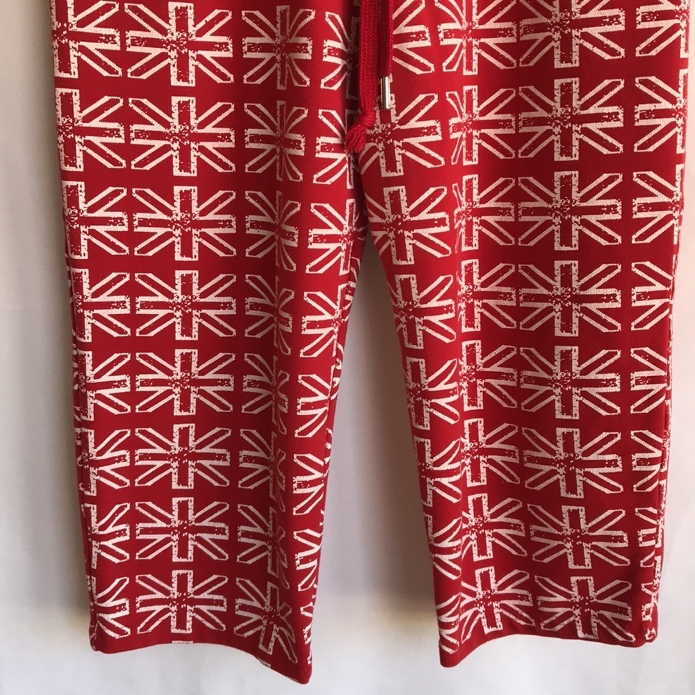 Union Jack Flag Pattern Drawstring Lounge Capris - image 4
